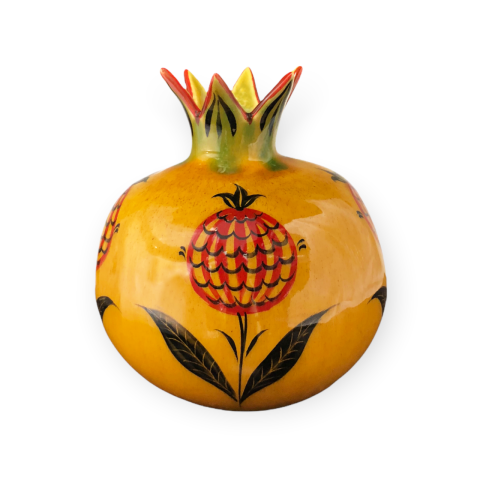 Selçuklu Nar ve Yaprak Desenli Dekoratif Nar Obje