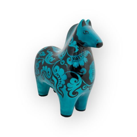 Geleneksel Çiçek Desenli Dekoratif At Obje