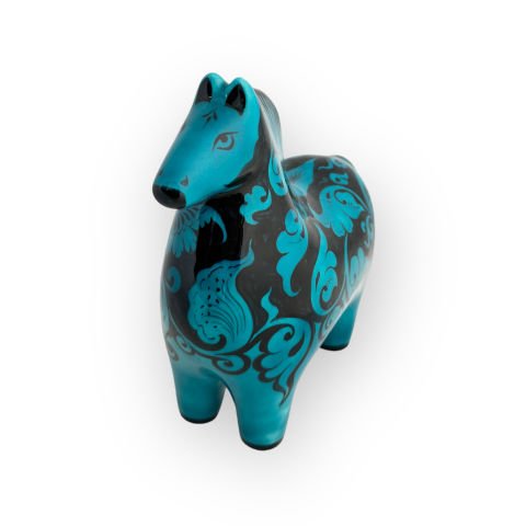 Geleneksel Çiçek Desenli Dekoratif At Obje