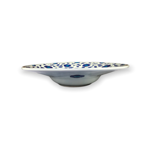 İznik Renkli Dönem Mavi Çiçekli Tondino Tabak (30cm)