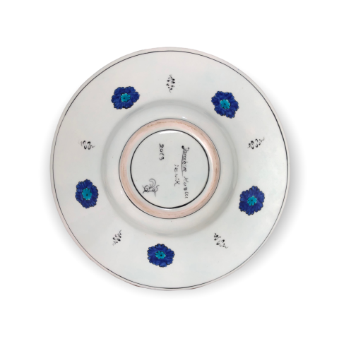 İznik Renkli Dönem Mavi Çiçekli Tondino Tabak (30cm)