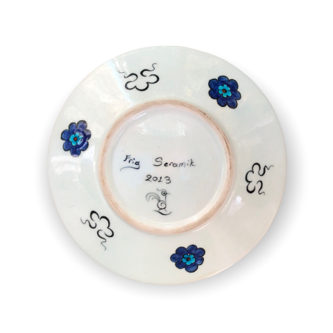 Selçuklu Nar ve Çiçek Desenli Düz Tabak (21,5cm)