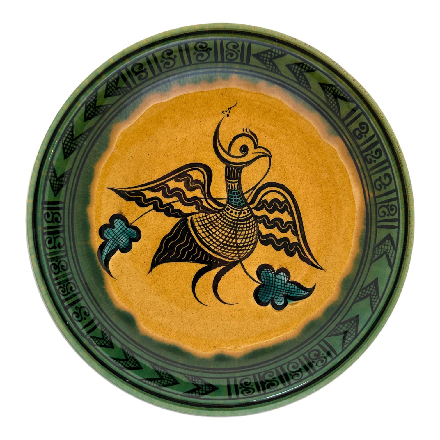 Selçuklu Stilize Kuş Desenli Tabak 23cm