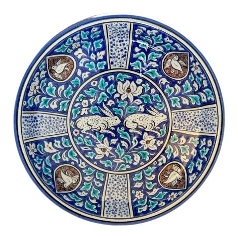 Selçuklu Tavşan ve Kuş Desenli Kase 26cm