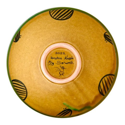 Selçuklu Çiçek ve Kuş Desenli Kase 26cm