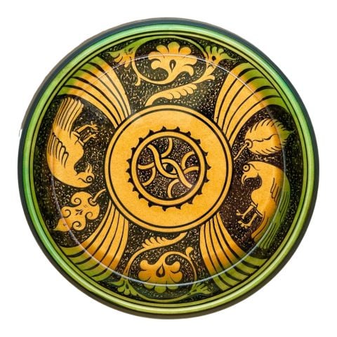 Selçuklu Lotus Çiçek ve Kuş Desenli Kase 26cm