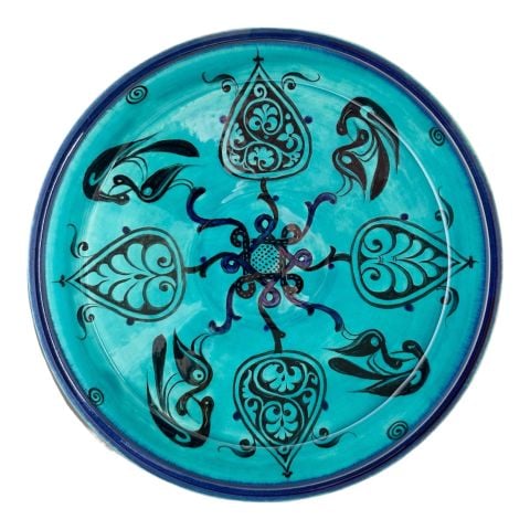 Selçuklu Kuş Desenli Turkuaz Kase 26cm