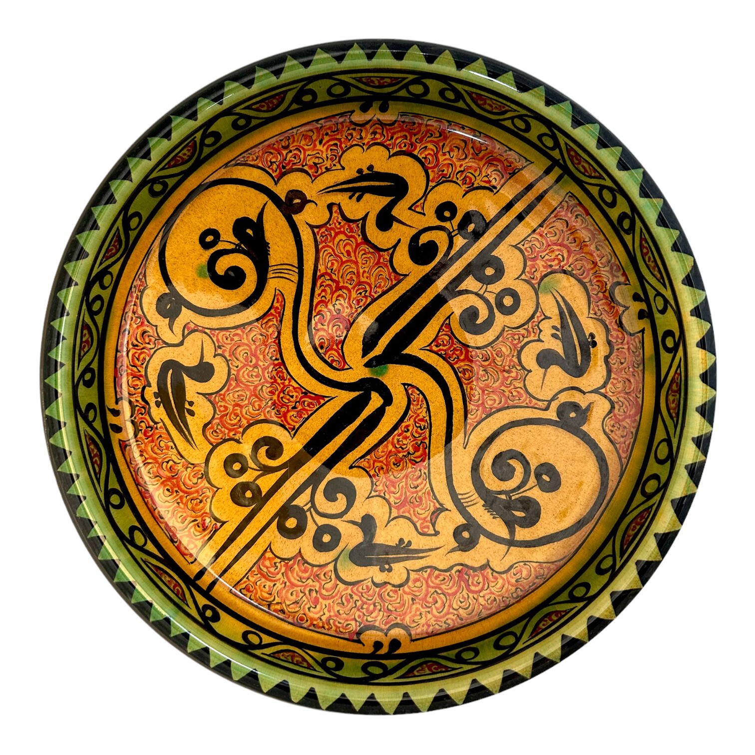 Selçuklu Stilize Kuş Desenli Kase 26cm