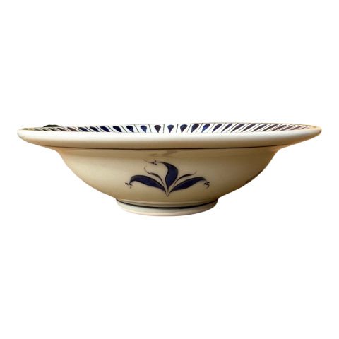 İznik Dönemi Mavi Beyaz Desenli Tabak 19cm