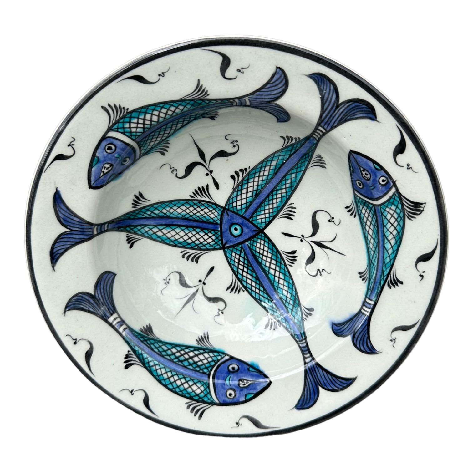 Selçuklu Dönemi Balık Desenli Tabak 19cm