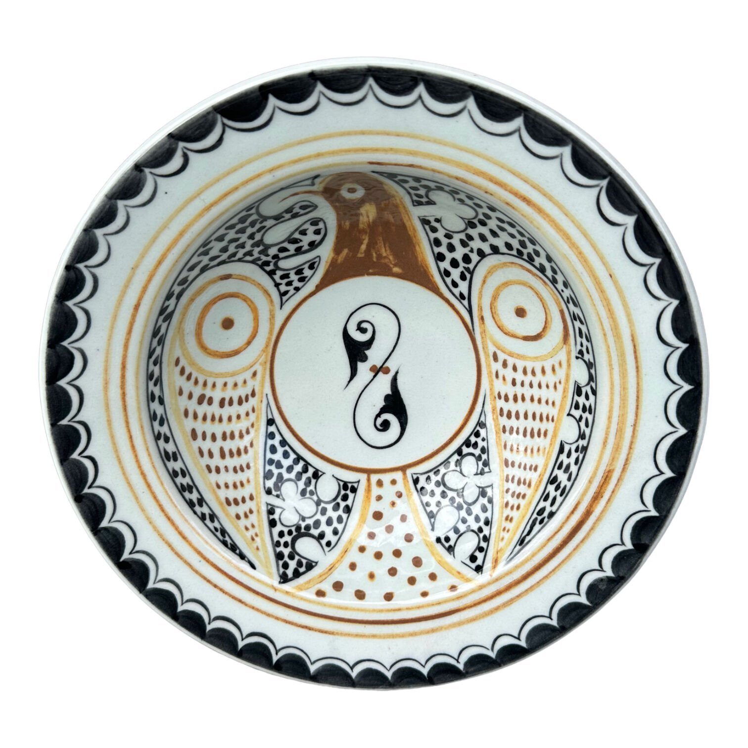 Selçuklu Dönemi Kartal Desenli Tabak 19cm