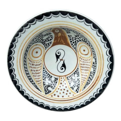 Selçuklu Dönemi Kartal Desenli Tabak 19cm