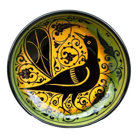Selçuklu Dönemi Stilize Kuş Desenli Tabak 19cm