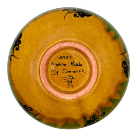 Selçuklu Dönemi Stilize Kuş Desenli Tabak 19cm