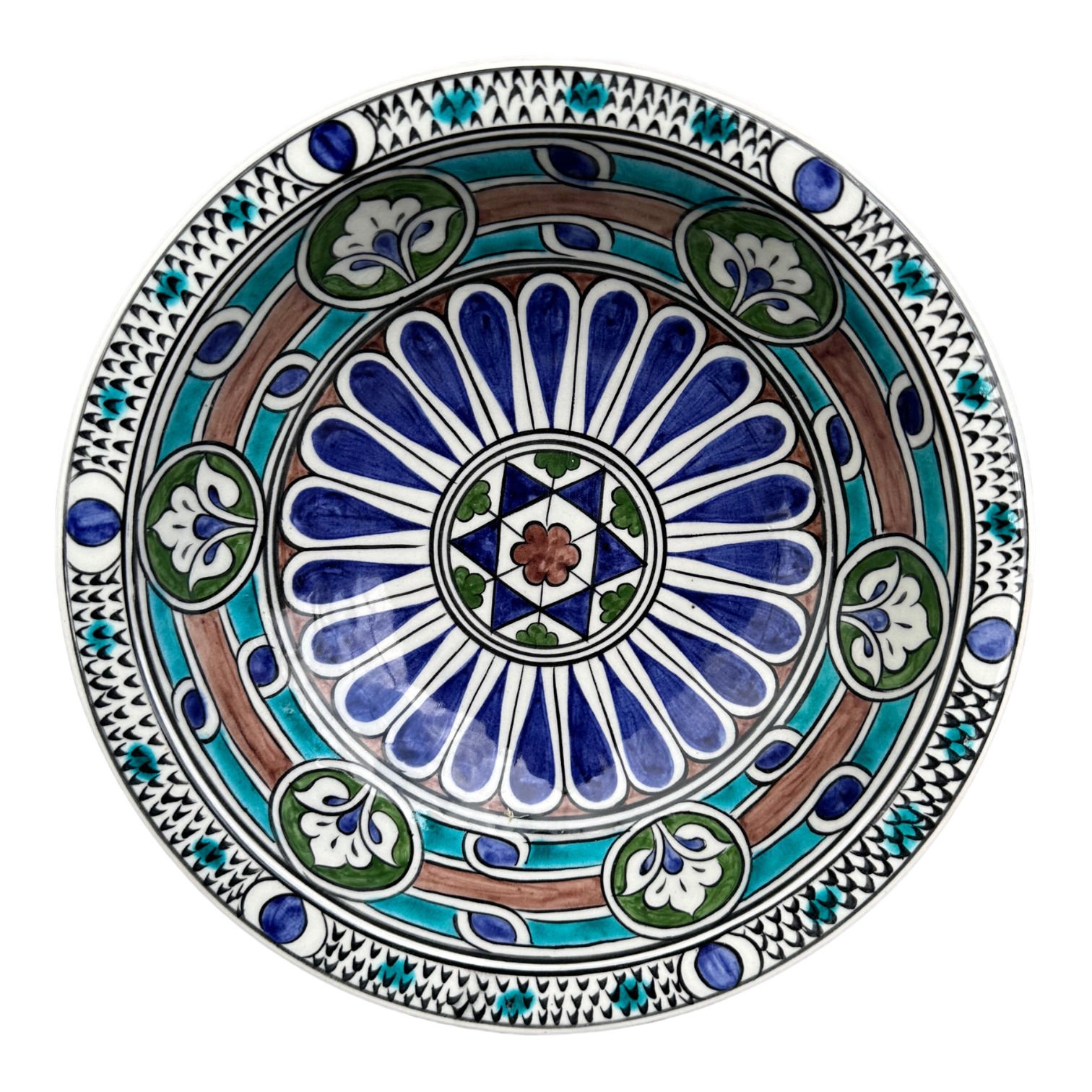 Beylikler Dönemi Lotus Çiçekli Tabak 23cm