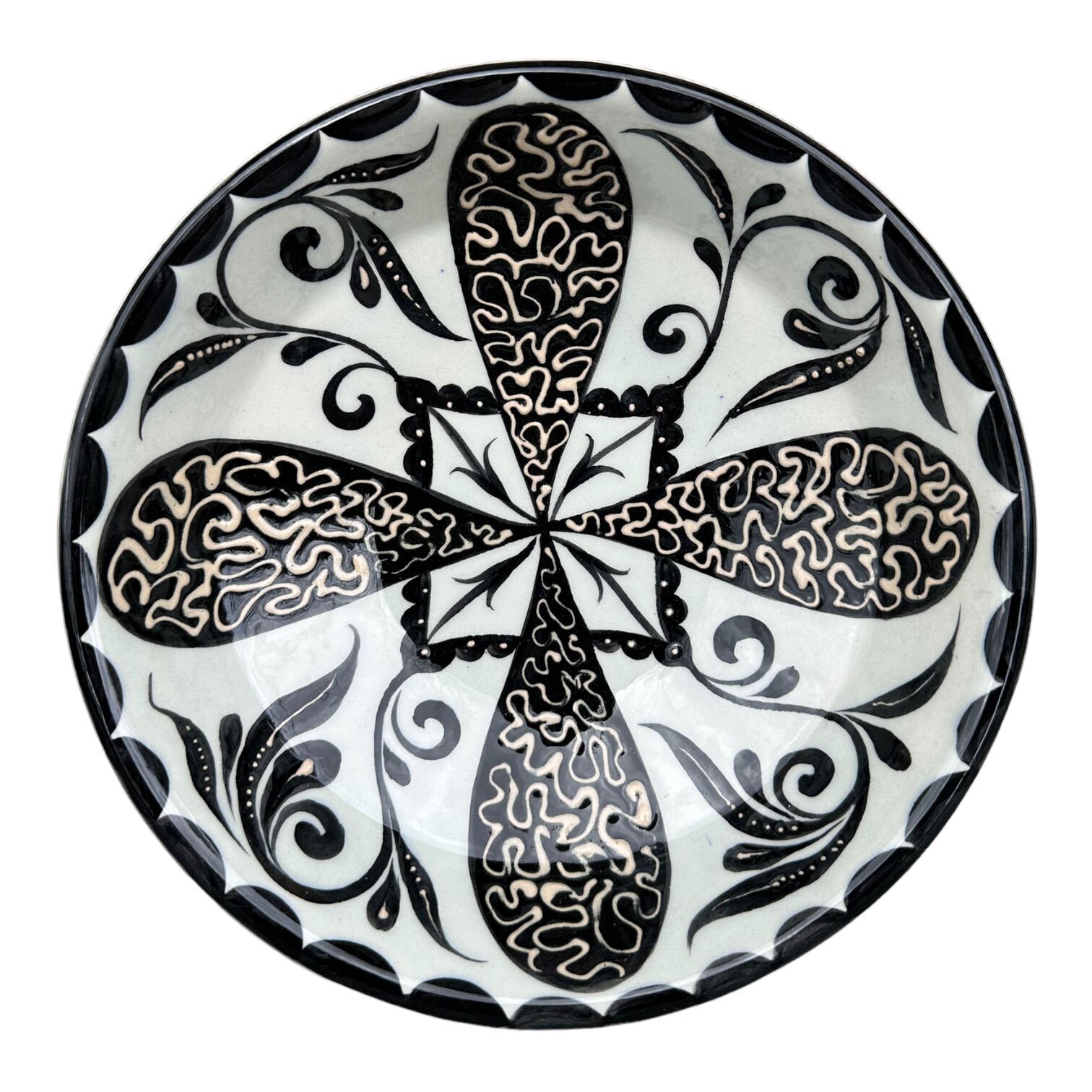 Selçuklu Dönemi  Lotus Yaprak Desenli Kase 22cm