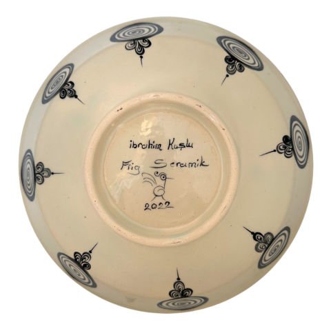 Selçuklu Dönemi Stilize Yaprak Desenli Kase 22cm