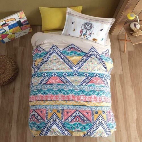 Clasy Tek Kişilik Nevresim Takımı Boho Bej