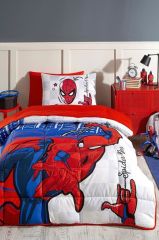 Özdilek Spiderman Blue City Tek Kişilik Disney Lisanslı Ranforce Lastikli Fitted Çarşaf Çocuk Uyku