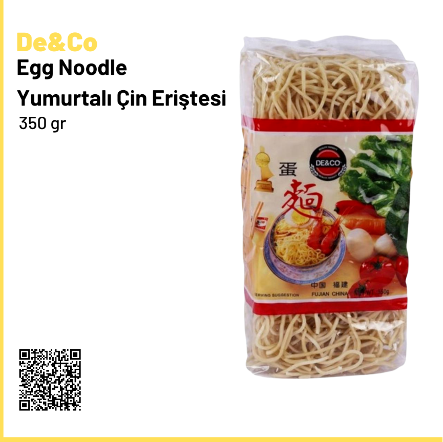 De&Co Egg Noodle Yumurtalı Çin Eriştesi 350 gr 1 Adet