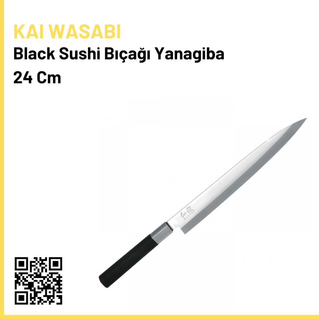Kai Wasabi Black Sushi Bıçağı Yanagiba 24 Cm