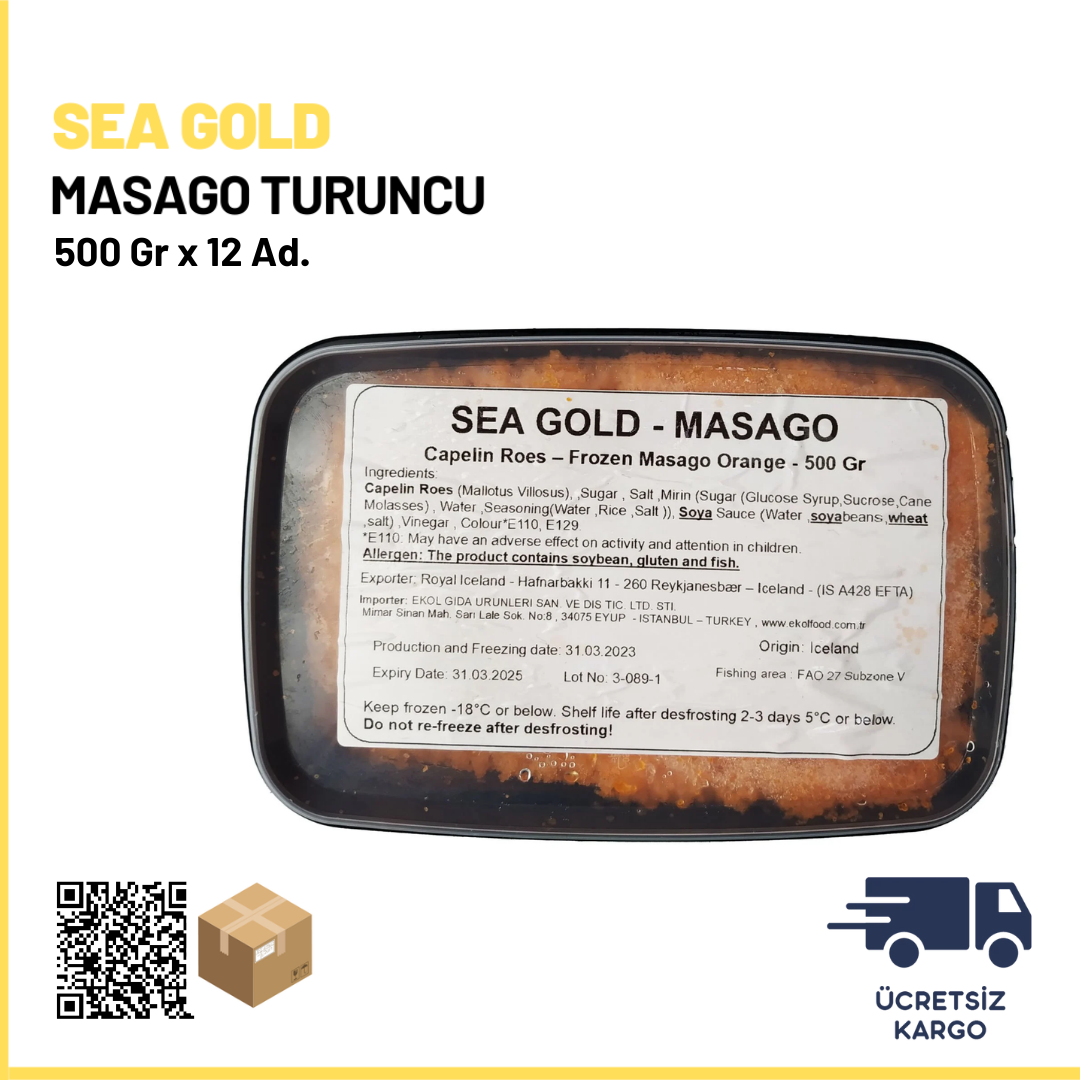 Sea Gold Masago (Cappelin Roes) Turuncu 500 Gr x12 (Ad: 950₺)