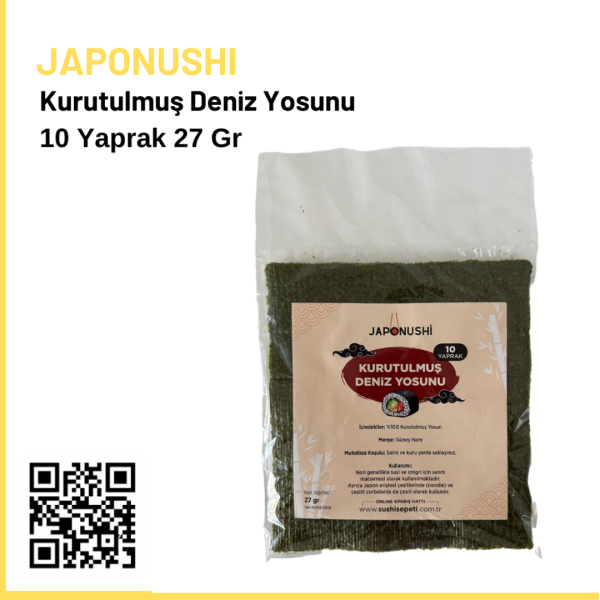 Japonushi Sushi Nori (Sushi) Yosunu 10 Yaprak 27 Gr