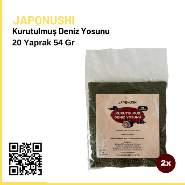 Japonushi Sushi Nori (Sushi) Yosunu 20 Yaprak 54 Gr