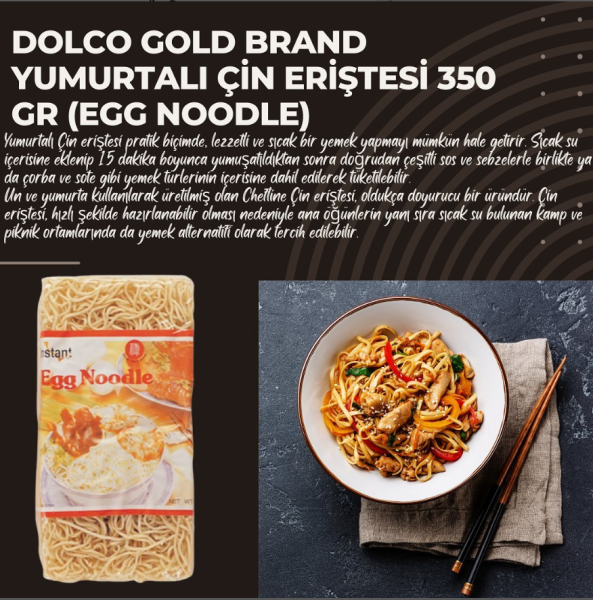 Dolco Gold Brand Yumurtalı Çin Eriştesi 350 gr (Egg Noodle)