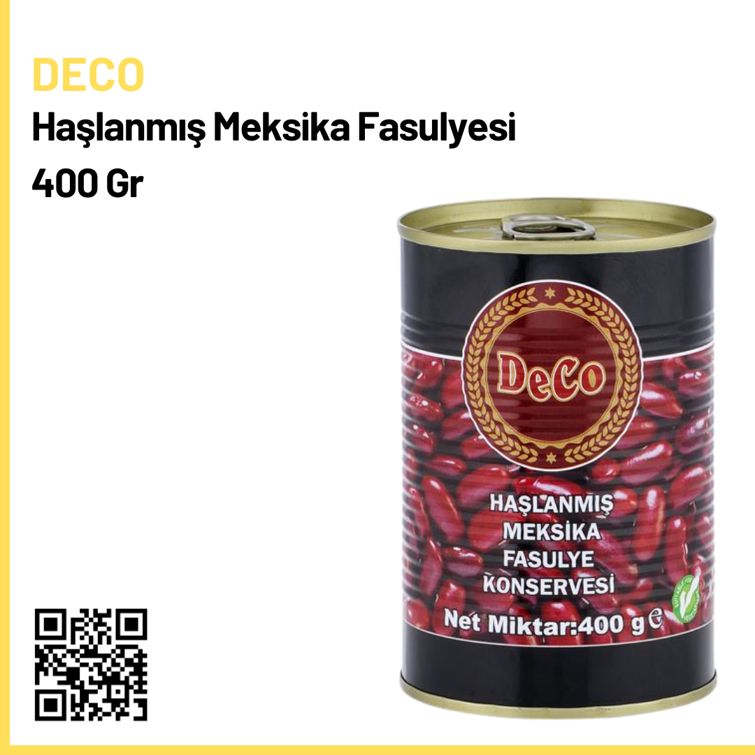 DeCo Haşlanmış Meksika Fasulye Konservesi 400g