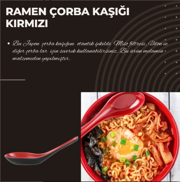 Ramen Çorba Kaşığı Kırmızı