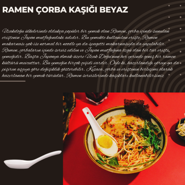Ramen Çorba Kaşığı Beyaz