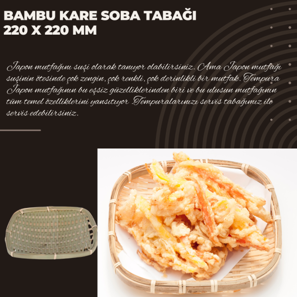 Kare Soba Tabağı (Bambu) 220 x 220 mm