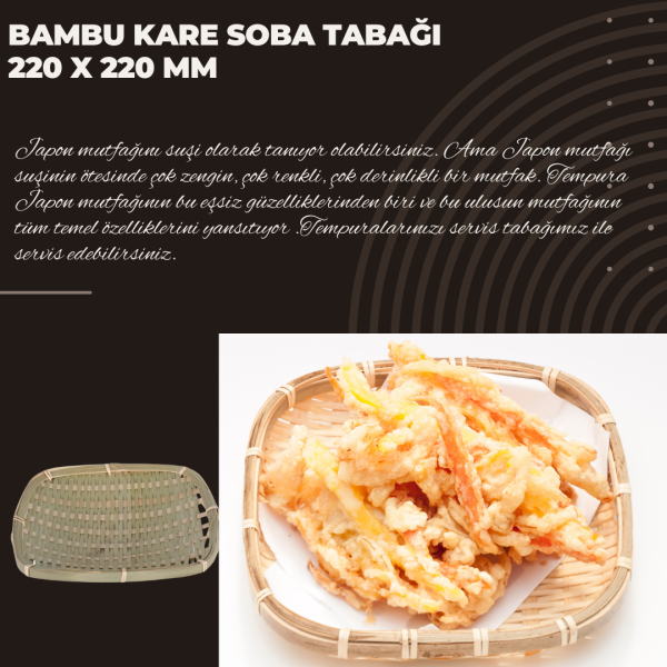 Kare Soba Tabağı (Bambu) 22x22 Cm