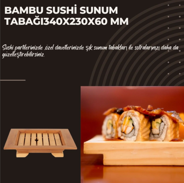 Bambu Sushi Sunum Tabağı340X230X60 mm