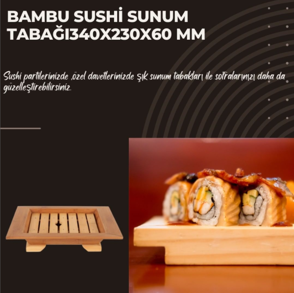 Bambu Sushi Sunum Tabağı 34x23x6 Cm