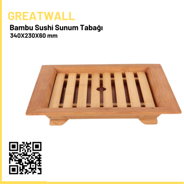 Bambu Sushi Sunum Tabağı 34x23x6 Cm