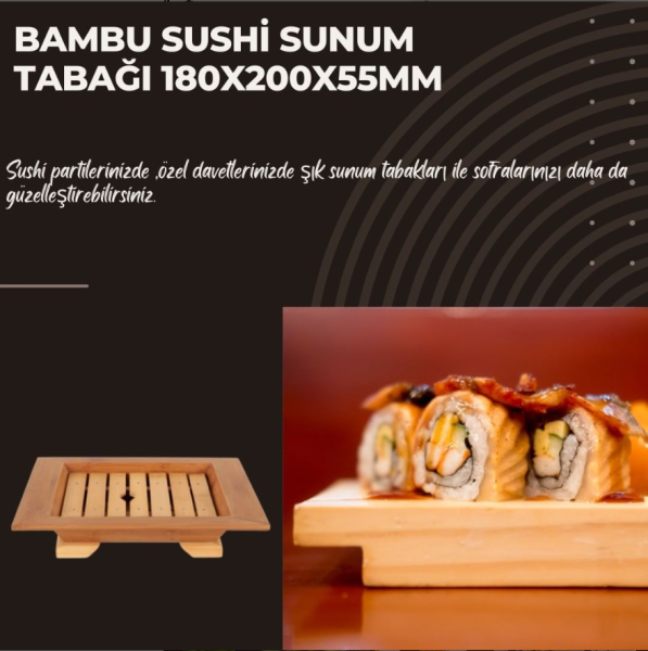 Bambu Sushi Sunum Tabağı  18x20x5,5 Cm