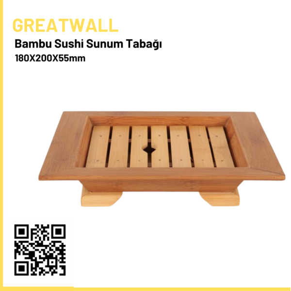 Bambu Sushi Sunum Tabağı  18x20x5,5 Cm