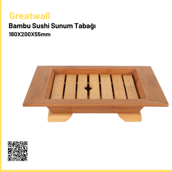 Bambu Sushi Sunum Tabağı  180X200X55mm