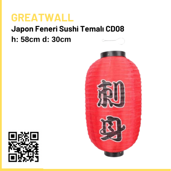 Japon Feneri Sushi Temalı h:58cmd:30cm