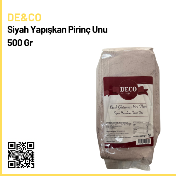 De&Co Siyah Yapışkan Pirinç Unu 500 Gr