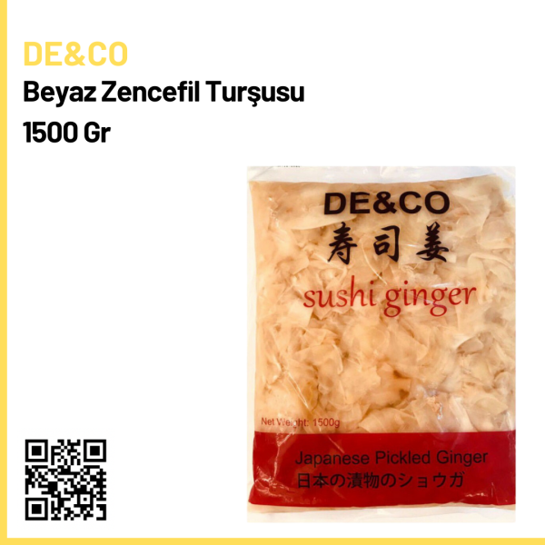 De&Co Beyaz Zencefil Turşusu 1500 Gr x10 (Ad: 159₺)