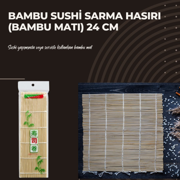 Bambu Sushi Sarma Hasırı (bambu matı) 24 cm