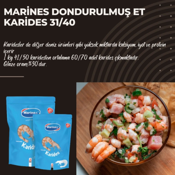 Marines Dondurulmuş Et Karides 31/40