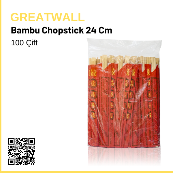 Bambu Chopstick 100 Çift 24 cm