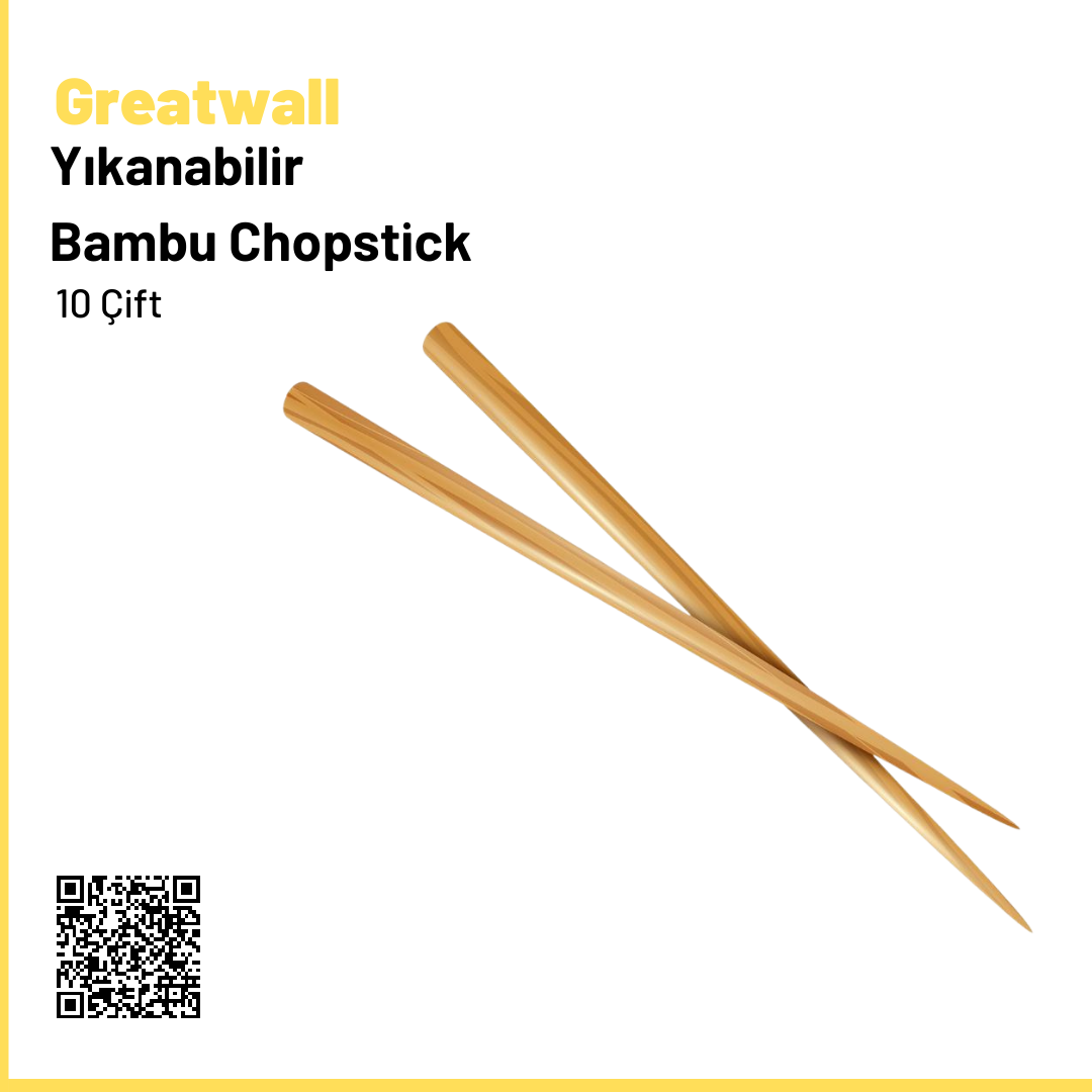 Yıkanabilir Bambu Chopstick 10 Çift