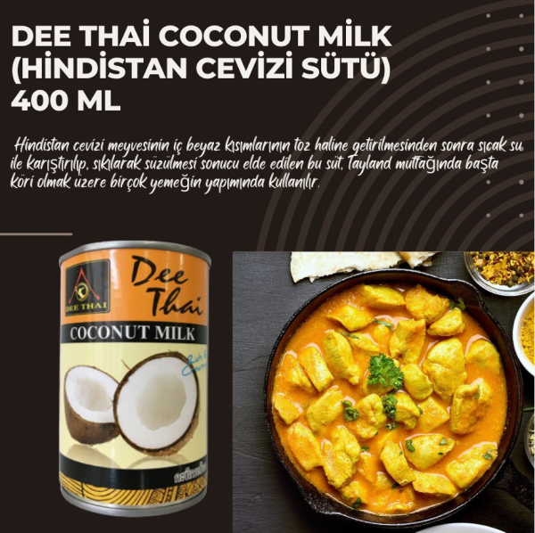 Dee Thai Coconut Milk (Hindistan Cevizi Sütü) 400 ml