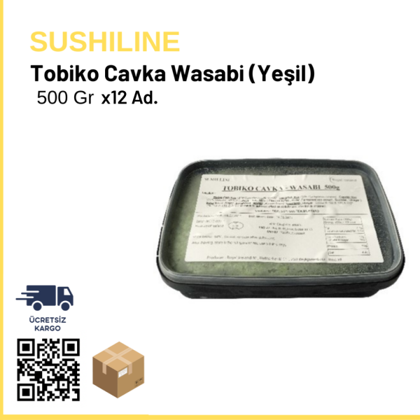 Tobiko Cavka Wasabi (Yeşil) Balık Yumurtası 500 gr x12 (Ad: 1300₺)
