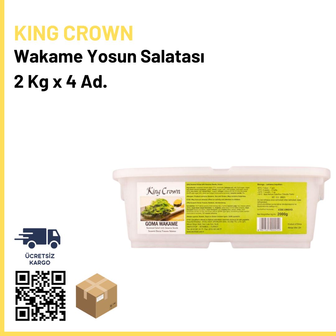 King Crown Wakame (Yosun Salatası) 2 Kg x4 (Ad: 3000₺)